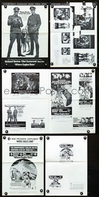 4t972 WHERE EAGLES DARE pressbook '68 Clint Eastwood, Richard Burton, Mary Ure, art by McCarthy!