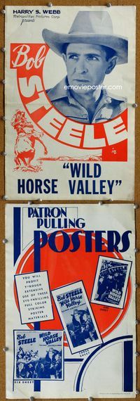 4t978 WILD HORSE VALLEY pressbook '40 pretty Phyllis Adair, Bob Steele western!