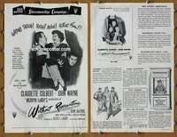 4t980 WITHOUT RESERVATIONS pressbook R60s John Wayne & Claudette Colbert, Don DeFore!