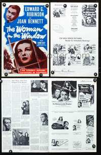 4t982 WOMAN IN THE WINDOW pressbook R53 Fritz Lang, Edward G. Robinson, sexy Joan Bennett!