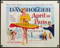 4v527 APRIL IN PARIS 1/2sh '53 pretty Doris Day and wacky Ray Bolger in France!