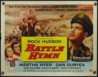 4v542 BATTLE HYMN style B 1/2sh '57 Rock Hudson as clergyman turned fighter pilot, Martha Hyer!