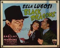 4v562 BLACK DRAGONS 1/2sh R49 close up of creepy Bela Lugosi in fedora, sci-fi horror!