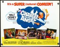 4v591 CHARLEY & THE ANGEL 1/2sh '73 Disney, Fred MacMurray, Cloris Leachman, supernatural comedy!
