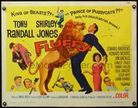 4v660 FLUFFY 1/2sh '65 great wacky image of huge lion on Tony Randall, sexy Shirley Jones!