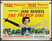 4v667 FRENCH LINE 1/2sh '54 Howard Hughes, art of sexy Jane Russell with arms outstretched!