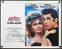 4v688 GREASE 1/2sh '78 close up of John Travolta & Olivia Newton-John in a most classic musical!