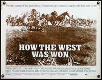 4v707 HOW THE WEST WAS WON 1/2sh R70 John Ford epic, artwork of wagon train!