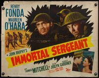4v717 IMMORTAL SERGEANT 1/2sh '43 art of soldier Henry Fonda & romancing Maureen O'Hara!