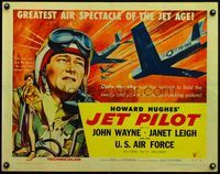 4v733 JET PILOT 1/2sh '57 John Wayne flies with the Screaming Eagles, Janet Leigh, Howard Hughes