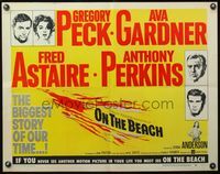 4v811 ON THE BEACH 1/2sh '59 art of Gregory Peck, Ava Gardner, Fred Astaire & Anthony Perkins!