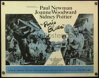 4v817 PARIS BLUES 1/2sh '61 art of Paul Newman, Joanne Woodward, Sidney Poitier & Louis Armstrong!