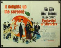 4v822 POCKETFUL OF MIRACLES 1/2sh '62 Frank Capra, artwork of Glenn Ford, Bette Davis & more!