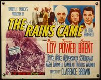 4v831 RAINS CAME 1/2sh R52 Myrna Loy, Tyrone Power, George Brent, wild disaster image!