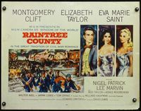 4v832 RAINTREE COUNTY 1/2sh '57 art of Montgomery Clift, Elizabeth Taylor & Eva Marie Saint!