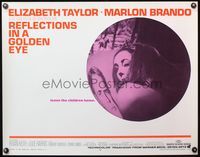 4v833 REFLECTIONS IN A GOLDEN EYE 1/2sh '67 fisheye image of Elizabeth Taylor & Marlon Brando!