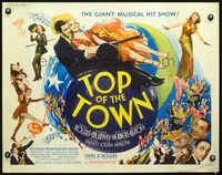 4v934 TOP OF THE TOWN 1/2sh '37 wonderful art of George Murphy & Doris Nolan sitting on globe!