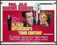 4v937 TORN CURTAIN 1/2sh '66 Paul Newman, Julie Andrews, Hitchcock tears you apart with suspense!