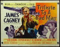 4v942 TRIBUTE TO A BAD MAN 1/2sh '56 great art of cowboy James Cagney & pretty Irene Papas!