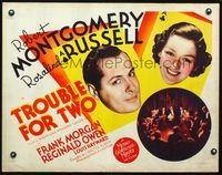 4v943 TROUBLE FOR TWO 1/2sh '36 Robert Montgomery, Rosalind Russell, from Robert Louis Stevenson!