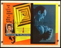 4v988 WITNESS TO MURDER style B 1/2sh '54 Barbara Stanwyck, George Sanders, cool film noir art!