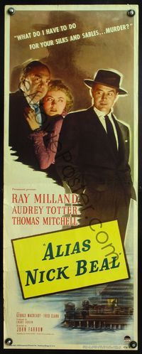 4w018 ALIAS NICK BEAL insert '49 Ray Milland must murder Thomas Mitchell for Audrey Totter's love!