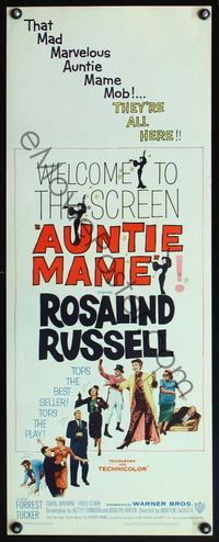 4w034 AUNTIE MAME insert '58 classic Rosalind Russell family comedy from play and novel!