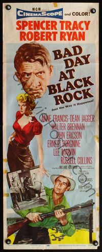 4w038 BAD DAY AT BLACK ROCK insert '55 Spencer Tracy tries to find out what happened to Kamoko!