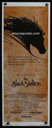 4w066 BLACK STALLION insert '79 Carroll Ballard, Miceky Rooney, great horse artwork!