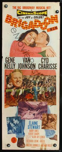 4w087 BRIGADOON insert '54 great romantic close up of Gene Kelly & Cyd Charisse!