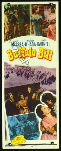 4w090 BUFFALO BILL insert R56 Joel McCrea, Maureen O'Hara, Linda Darnell, William Wellman