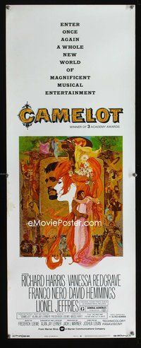 4w097 CAMELOT insert R73 art of Richard Harris as Arthur & Vanessa Redgrave as Guenevere by Peak!