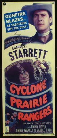 4w125 CYCLONE PRAIRIE RANGERS insert '44 Charles Starrett joins the war effort & fights saboteurs!