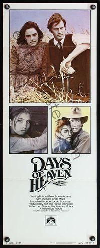 4w132 DAYS OF HEAVEN insert '78 Richard Gere, Brooke Adams, directed by Terrence Malick!