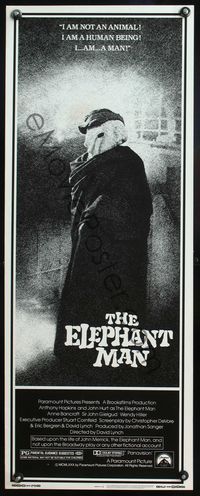 4w150 ELEPHANT MAN insert '80 John Hurt is not an animal, David Lynch, Anthony Hopkins