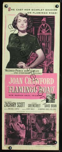 4w171 FLAMINGO ROAD insert '49 ultimate image of smoking bad girl Joan Crawford!