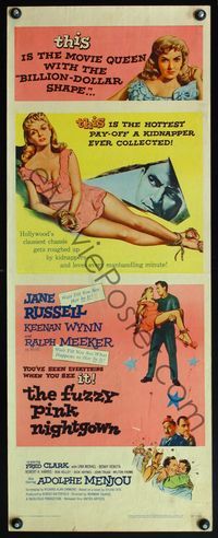 4w186 FUZZY PINK NIGHTGOWN insert '57 super-sexy Jane Russell has the billion-dollar shape!