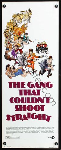 4w188 GANG THAT COULDN'T SHOOT STRAIGHT insert '71 Jerry Orbach, wacky gangster art by Mort Drucker