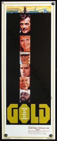 4w203 GOLD insert '74 Roger Moore, Susannah York, Ray Milland, Bradford Dillman, Gielgud