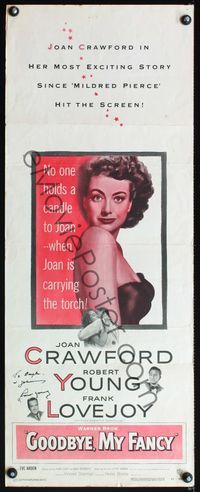 4w207 GOODBYE MY FANCY signed insert '51 by Robert Young, who can't hold a candle to Joan Crawford!