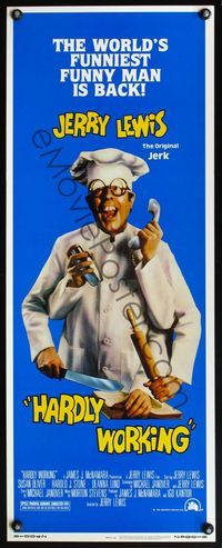 4w216 HARDLY WORKING insert '81 wacky funny man Jerry Lewis in chef's outfit with five arms!