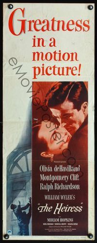 4w220 HEIRESS insert '49 William Wyler, romantic c/u of Olivia de Havilland & Montgomery Clift!