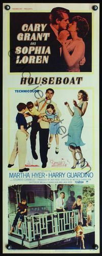 4w239 HOUSEBOAT insert '58 romantic close up of Cary Grant & Sophia Loren + with three kids!