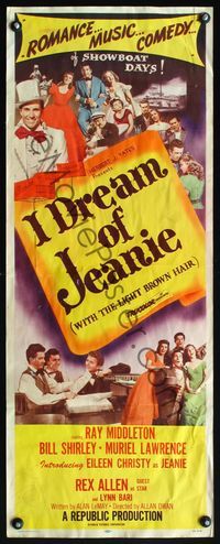 4w249 I DREAM OF JEANIE insert '52 Ray Middleton, Bill Shirley, romance, music, comedy!
