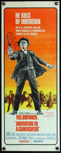 4w261 INVITATION TO A GUNFIGHTER insert '64 vicious killer Yul Brynner brings a town to its knees!