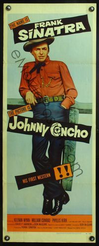 4w271 JOHNNY CONCHO insert '56 that smoldering cowboy Frank Sinatra in his first western!