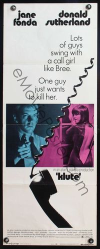 4w283 KLUTE insert '71 Donald Sutherland helps intended murder victim & call girl Jane Fonda!