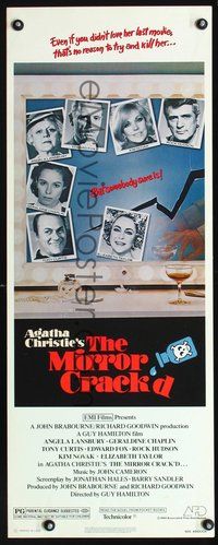 4w350 MIRROR CRACK'D insert '81 Angela Lansbury, Elizabeth Taylor, Agatha Christie mystery!