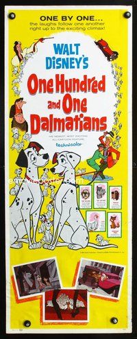 4w386 ONE HUNDRED & ONE DALMATIANS insert '61 most classic Walt Disney canine cartoon movie!