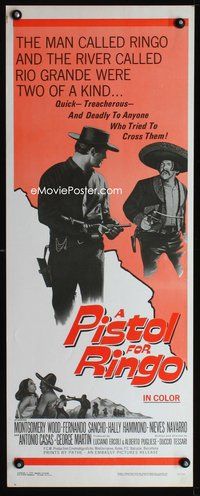 4w421 PISTOL FOR RINGO insert '65 Una Pistola per Ringo, deadly to anyone who tried to cross them!